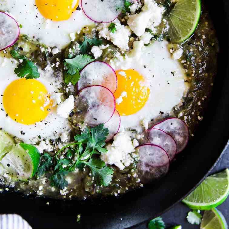 Salsa Verde Baked Eggs