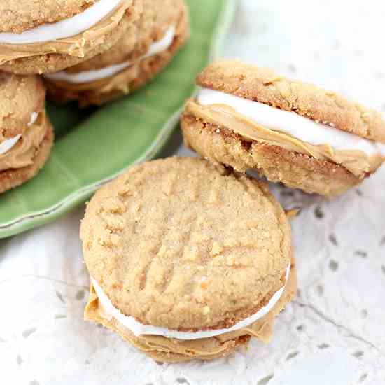 Fluffernutter Cookie Sandwiches