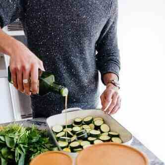 Zucchini Salad with Baked Potatoes