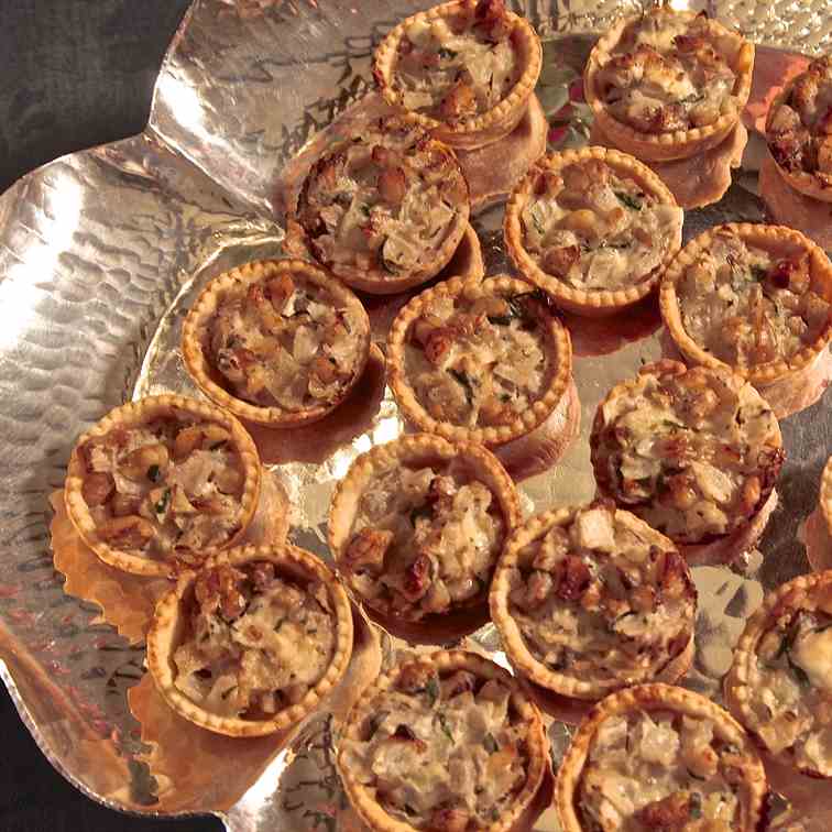 Onion Pies with Blue Cheese and Walnuts