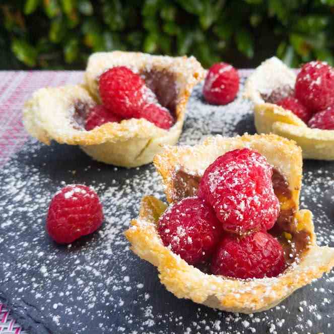 Raspberry Nutella Toast Cups