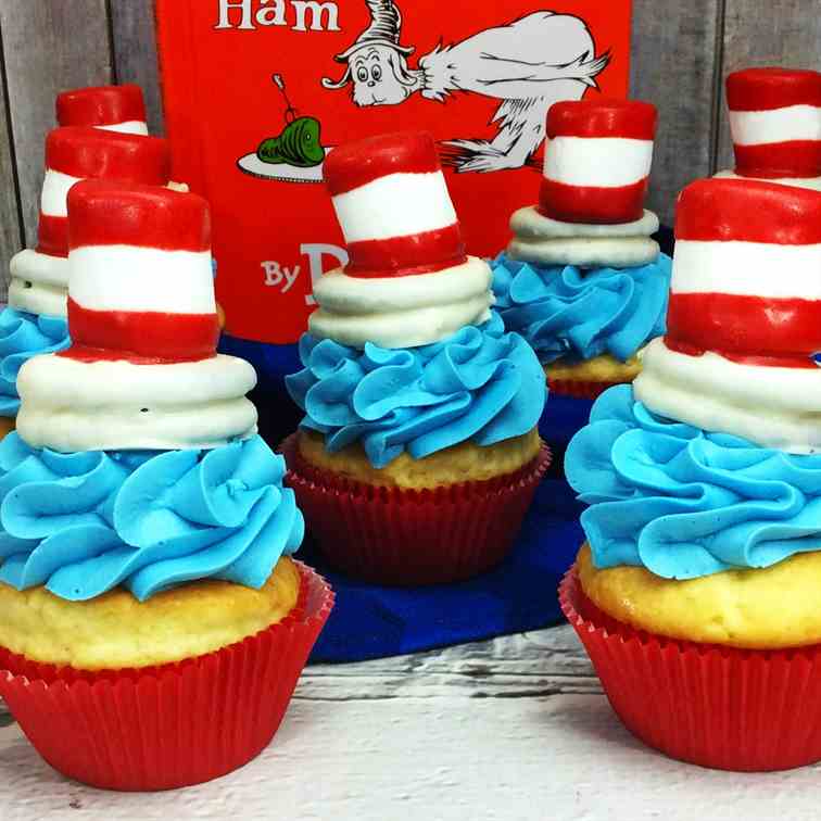 Cat in the Hat Cupcakes