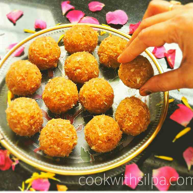 Coconut ladoo with jaggery
