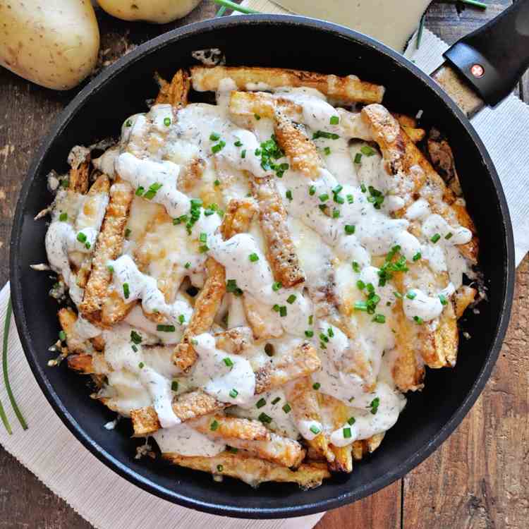 Cheesy French Fries with Homemade Ranch