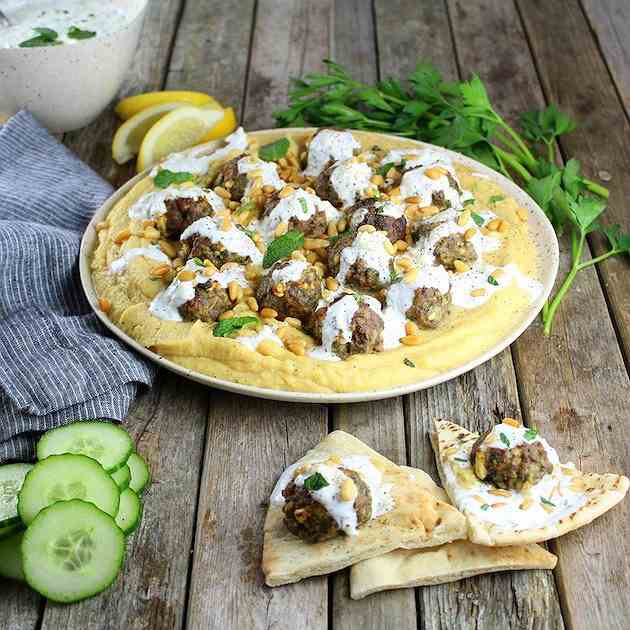 Lamb Meatballs With Fava - Tzatziki