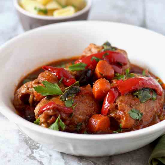 Chicken Cacciatore, Slow Cooked Rustic Ita