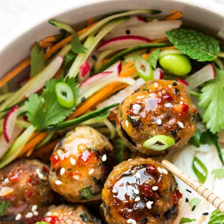 Lemongrass aubergine neatballs