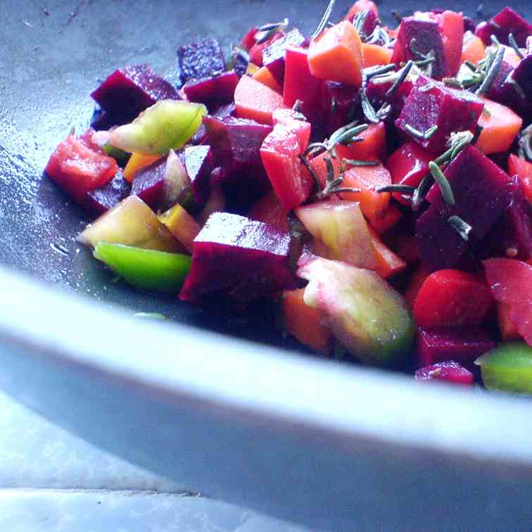 Mixed Veggie Salad with Rosemary and Sumac