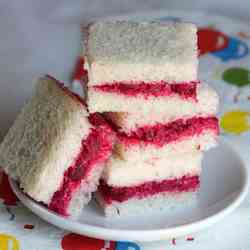 Beetroot party sandwiches