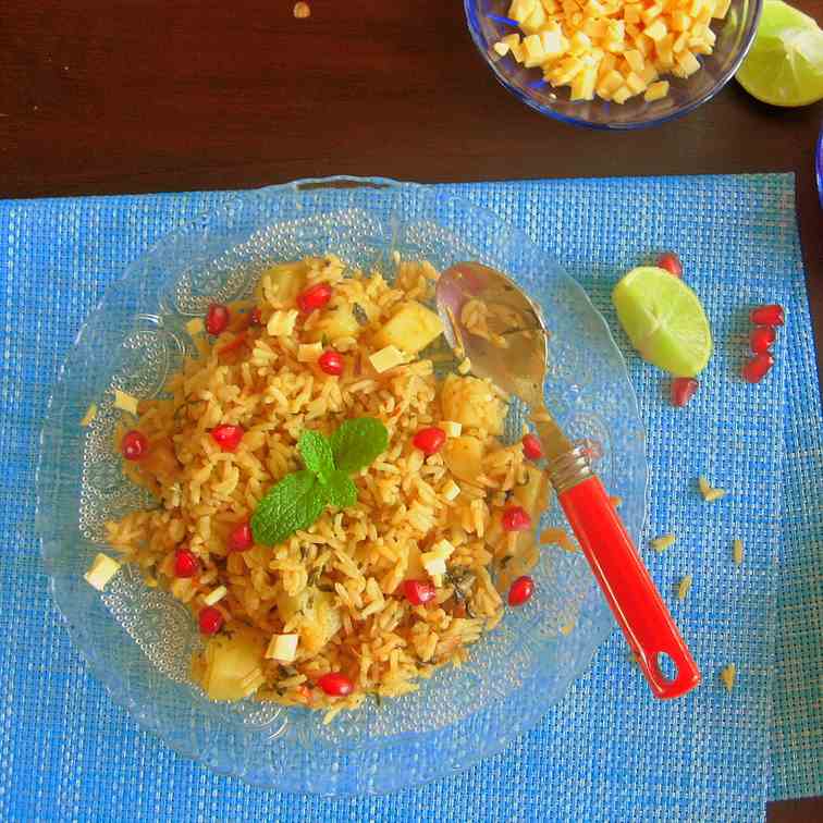 Potato Fenugreek Leaves Rice