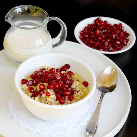 pomegranates and oat groats