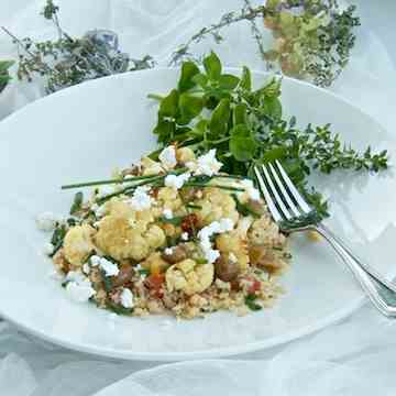 Roasted cauliflower with couscous