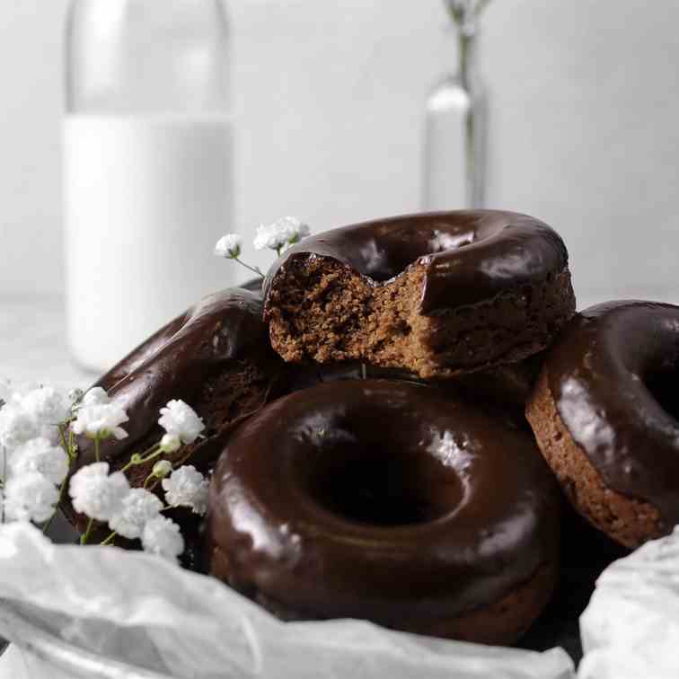 Double Dark Chocolate Baked Donuts