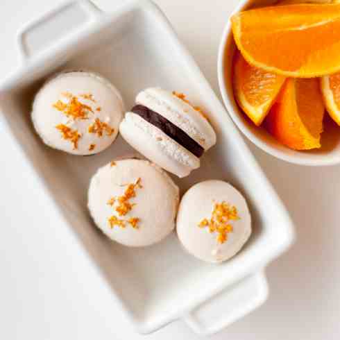 Chocolate orange macarons