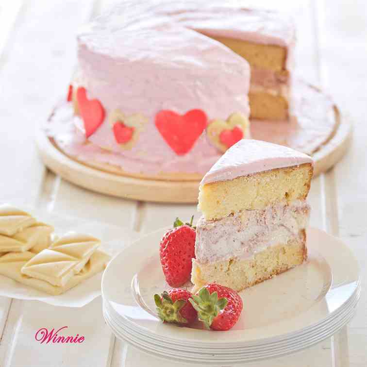 White Choc.Cake&Strawberry Cheesecake