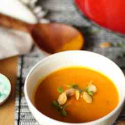 Roasted pumpkin and apple soup
