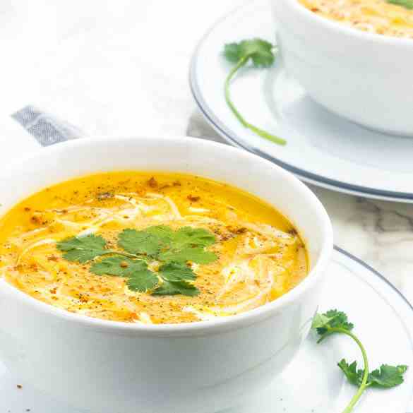 Carrot and red lentil soup