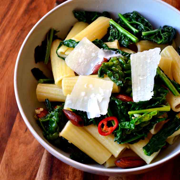 Cavolo Nero with Pasta and Almonds