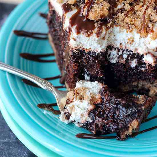 Chocolate Chip Cookie Poke Cake