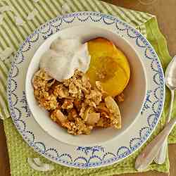 Coconut Granola with Roasted Peaches