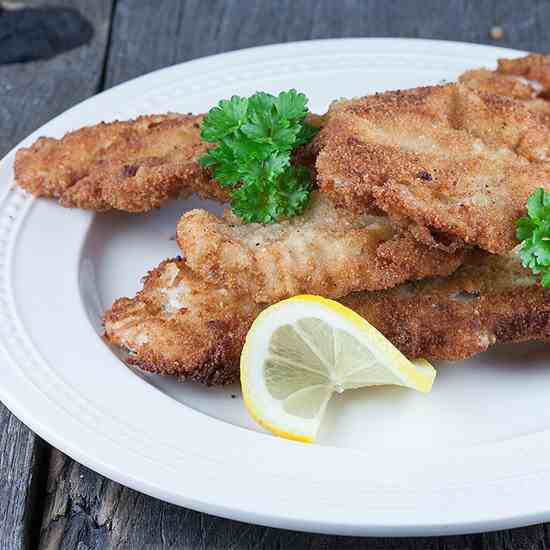 Traditional German schnitzel