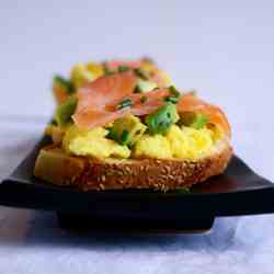 Avocado, Salmon & Egg Crostini