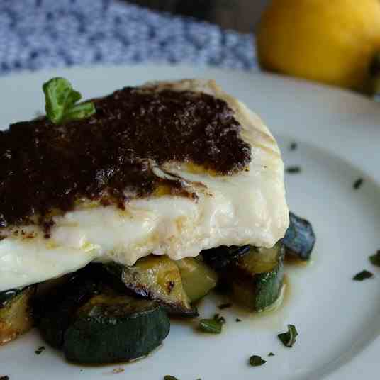 Cod with olive cream