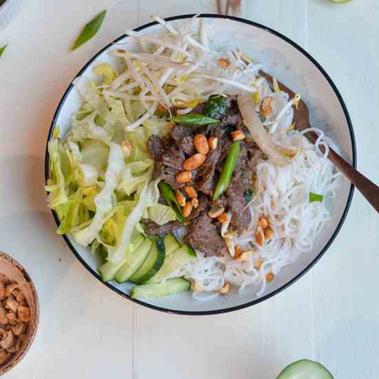 Vietnamese Lemongrass Beef Noodle Salad