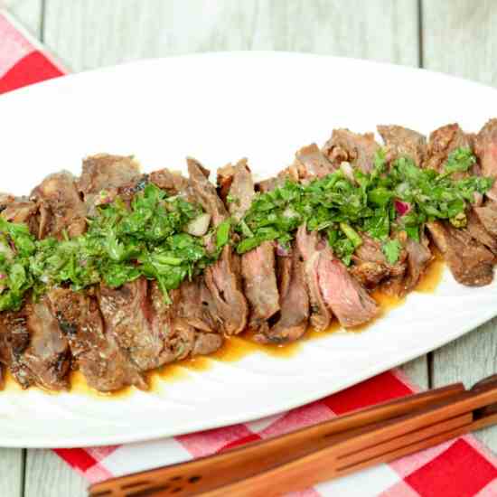 Whiskey Skirt Steak with Chimichurri