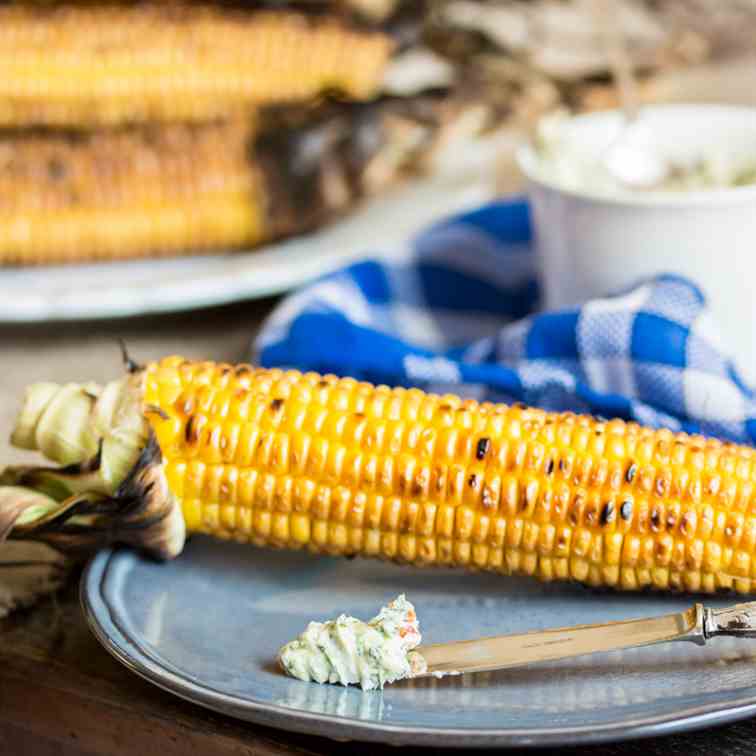 Grilled Corn with Herb Butter