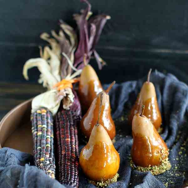 Caramel Dipped Bosc Pears