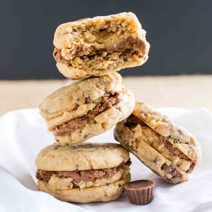 Peanut Butter Chocolate Sandwich Cookies