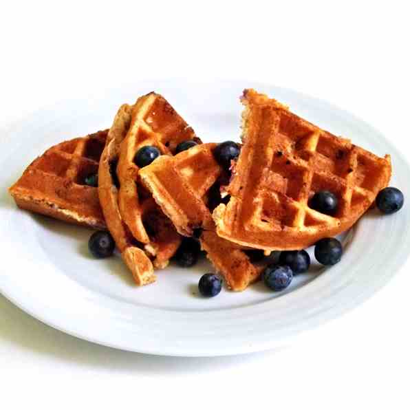 Blueberry Whole-Wheat Waffles