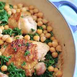 Braised Sage Chicken with Kale & Chickpeas