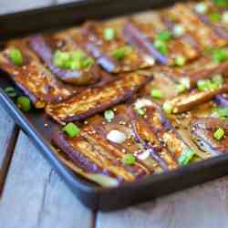 Miso-glazed roasted eggplant