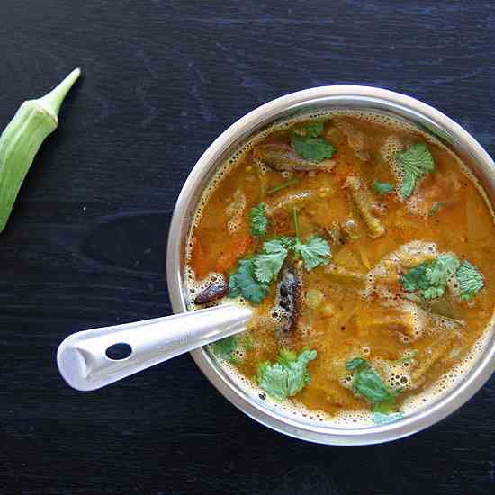 Vendakai (Okra / Ladies Finger) Sambar