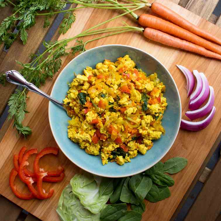 Balsamic Basil Tofu Scramble