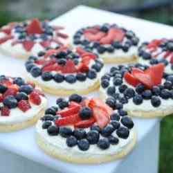 Red White and Blueberry Cookie Tarts