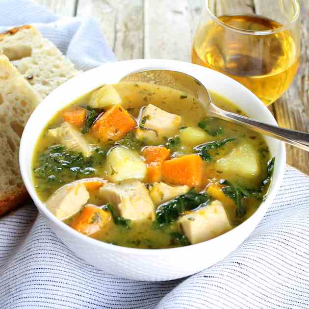 Kale Butternut Squash Turkey Soup