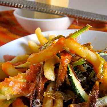 Fried Leek + Zucchini Pasta