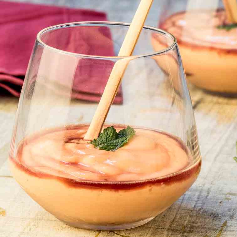 Papaya Cream with Cassis Liqueur