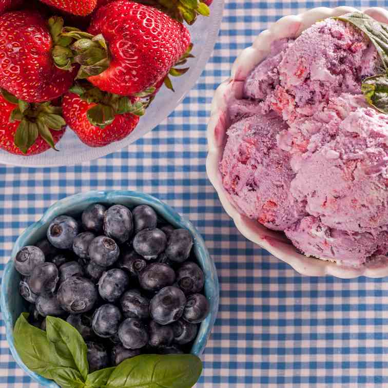 Basil Berry Ice Cream