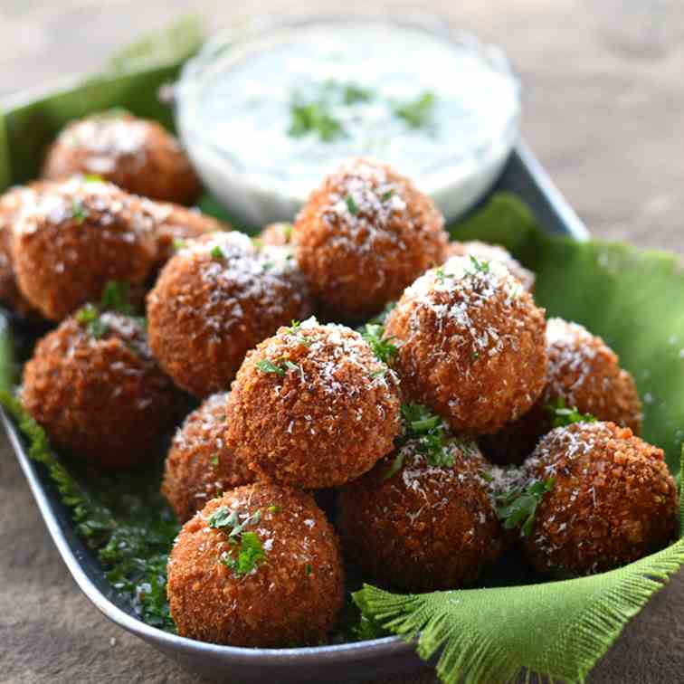 Fried Mozzarella Balls with Pumpkin -Sage