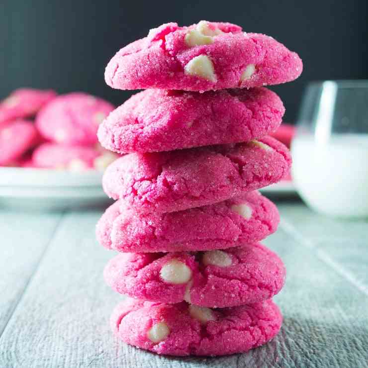 Pink White Chocolate Sugar Cookies