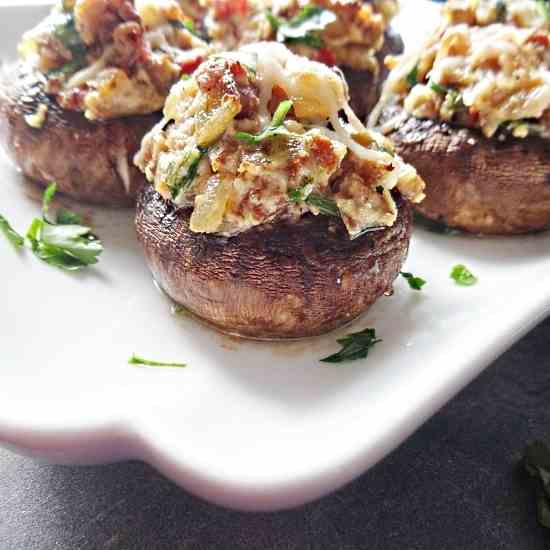 Spicy Sausage-Stuffed Shrooms