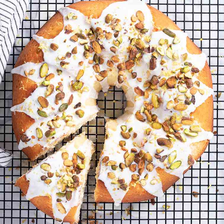 Lemon Pistachio Coffee Cake