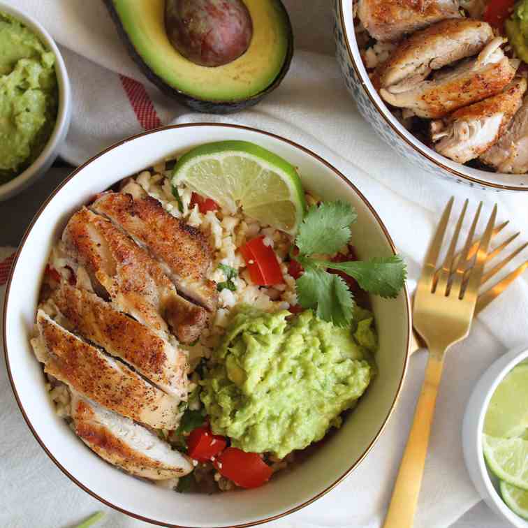 Cauliflower Rice Burrito Bowl 