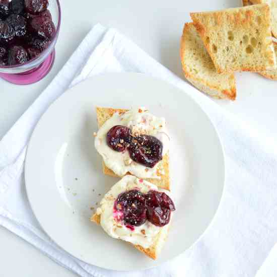 Roasted Cherry Toasts