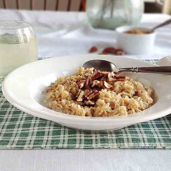Apple Cider Oatmeal with Pecans