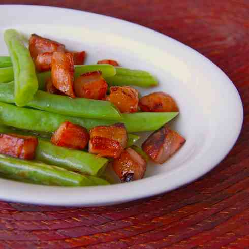Green beans with pancetta
